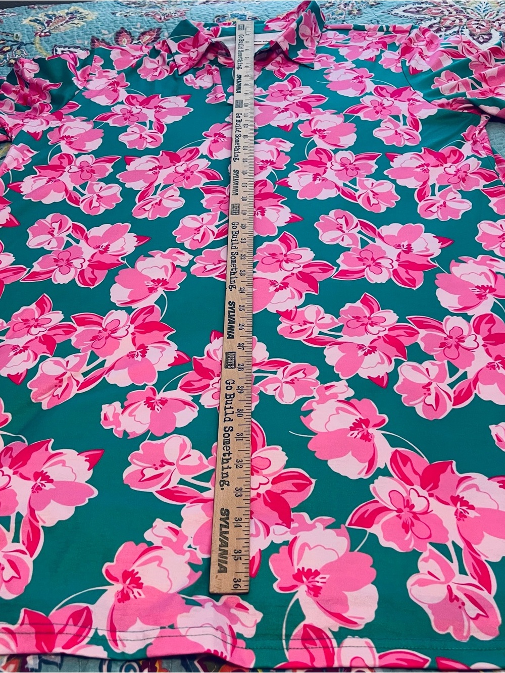 Southern Stitch Floral Pink & Teal Short Sleeve Dress XXL - Picture 9 of 9